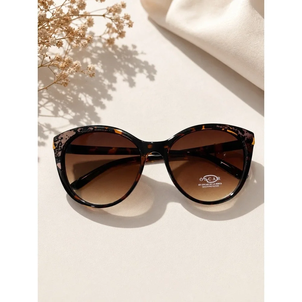 Oscar by Oscar‎ de la Renta Tortoise Oversized Butterfly Sunglasses
